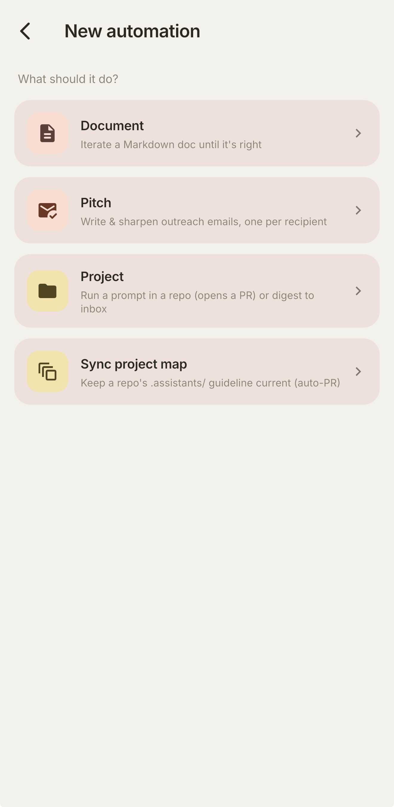 Automation screen